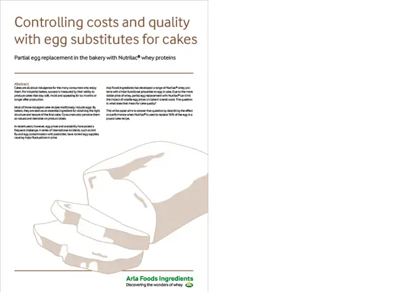 Controlando os custos e a qualidade com substitutos de ovos para bolos – Informe técnico (em inglês)